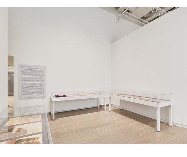 Installation view of "Rosemary Mayer: Words in Art are Signs Returned," on view at the Wallach Art Gallery from March 23 - April 7, 2024. Photograph by Olympia Shannon. Courtesy the Wallach Art Gallery.