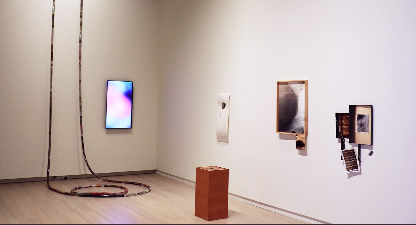 Installation view of the 2019 First-Year MFA Exhibition, on view at the Wallach Art Gallery, Columbia University March 29 – April 14, 2019. Photograph by Eddie José Bartolomei.