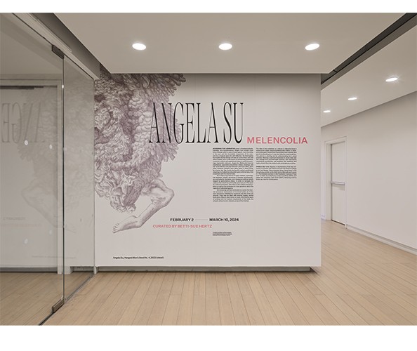 Installation view of Angela Su: Melencolia, on view at the Wallach Art Gallery February 2 - March 10, 2024. Photograph by Olympia Shannon.