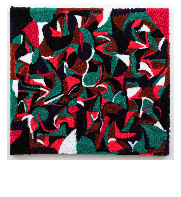 Sonia Louise Davis, "emergence: sundance," 2022. Merino, hand-spun dyed wool, and acrylic yarns; 46 x 50 x 2 in.
