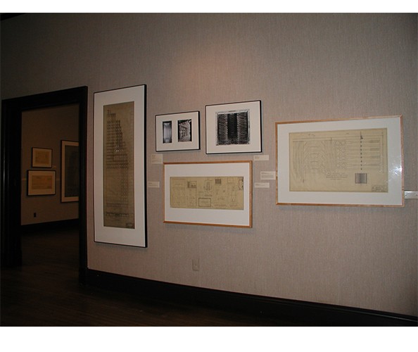 Installation view of the exhibition "Ely Jacques Kahn, Architect: From Beaux-Arts to Modernism in New York" curated by Jewel Stern, John A. Stuart, and Janet Parks. On view at the Wallach Art Gallery, Columbia University, September 27 - December 9, 2006.