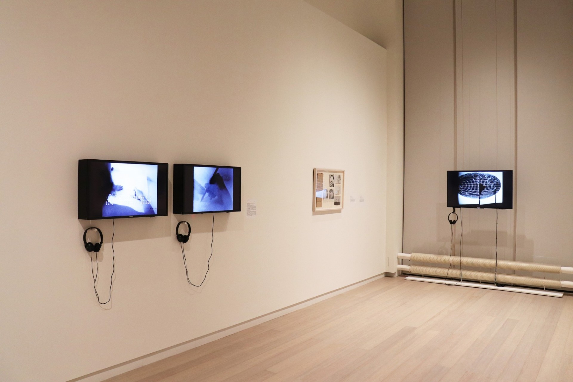 Installation view of the 2018 presentation of "MODA Curates" on view at the Wallach Art Gallery, Columbia University March 24–April 8, 2018. Photo by Eddie Bartolomei.