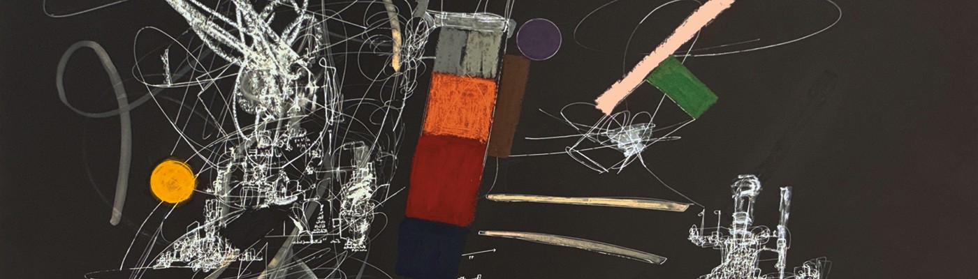 Renee Gladman, detail of Untitled, 2024. Gouache, pastel, and ink on paper. 36 x 50 in. (91.4 x 127 cm). Courtesy of the artist.