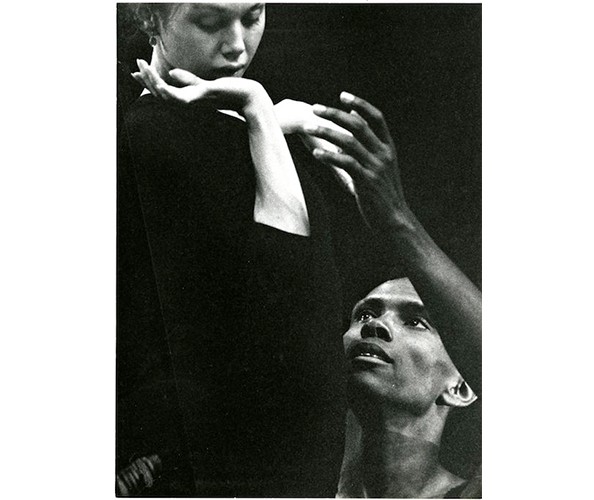Arthur Mitchell and Allegra Kent in the “Agon” pas de deux, 1962. Photo by Fritz Peyer. Collection Arthur Mitchell Archive, Rare Book and Manuscript Library, Columbia University.