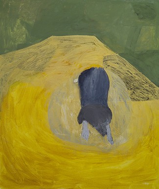 Maggie Goldstone. Walla, Yellow, 2018. Oil on canvas; 52 x 44 in. Courtesy the artist.