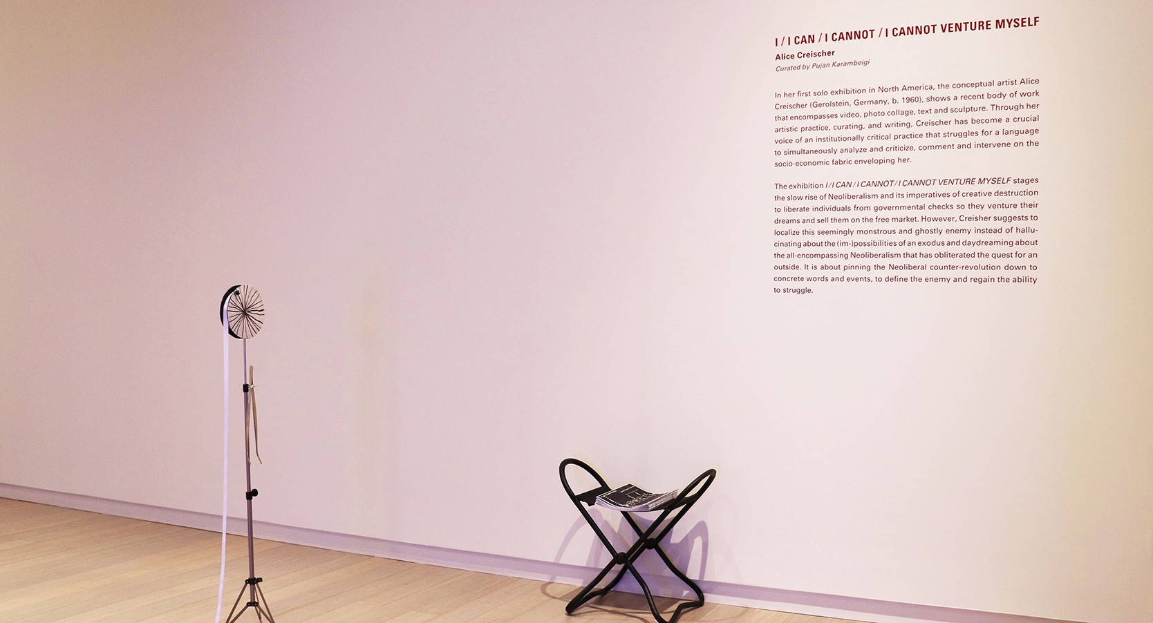 Installation view of the exhibition “MODA 2019: I/I CAN/I CANNOT/ I CANNOT VENTURE MYSELF” on view at the Wallach Art Gallery, Columbia University March 30, 2019 – April 14, 2019. Photo by Eddie Bartolomei.