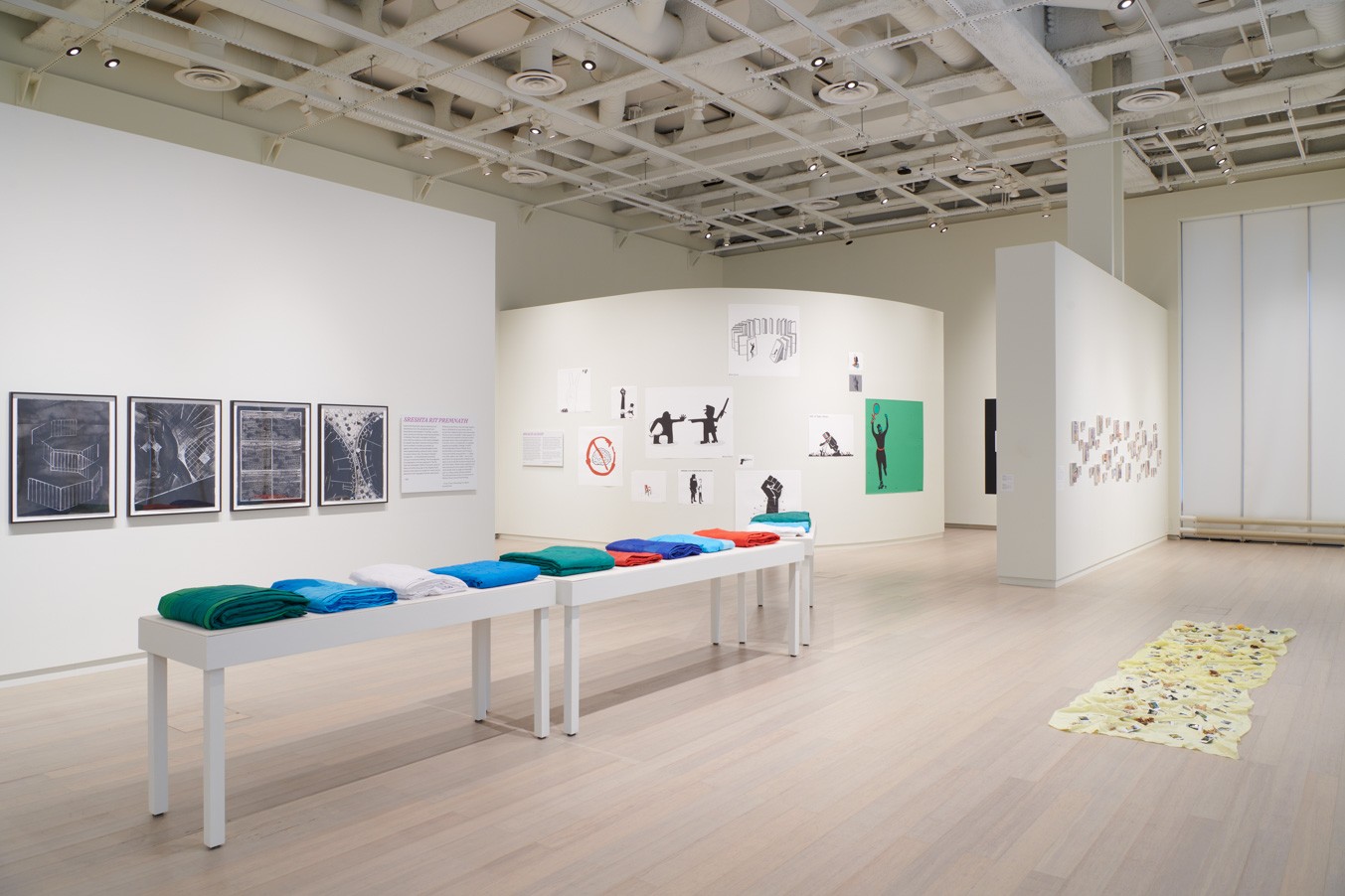 Installation view from the exhibition “The Protest and The Recuperation” on view June 12 through August 14, 2021 at the Wallach Art Gallery, Columbia University. Photograph by Kyle Knodell.