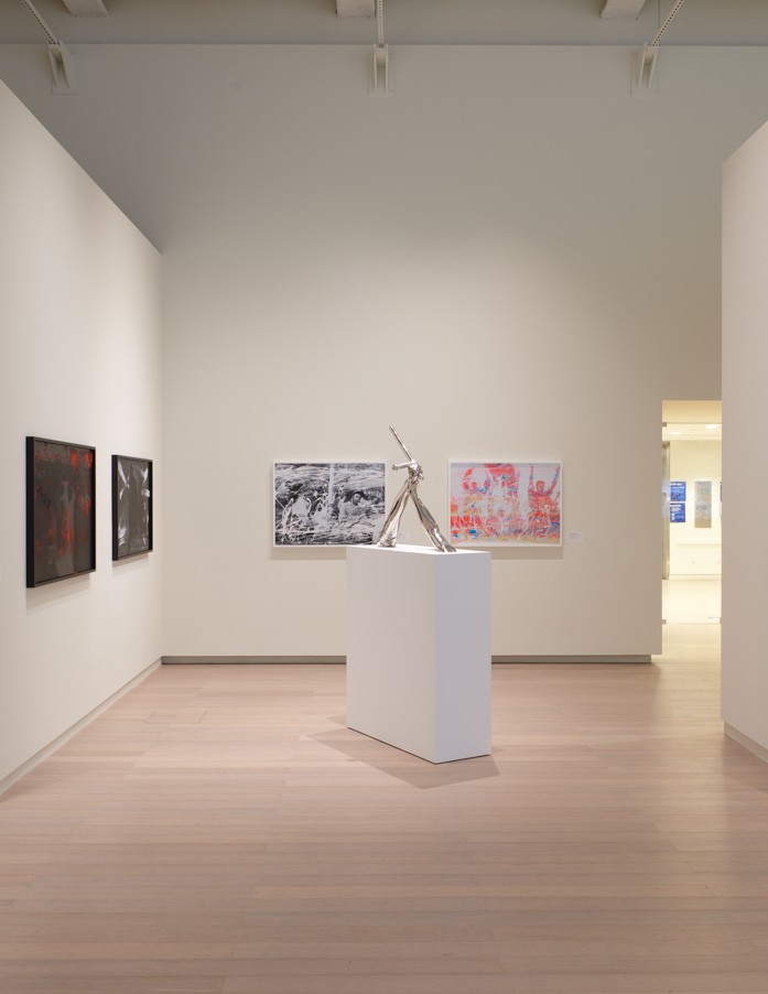 Installation view showing work by the artist Hank Willis Thomas from the exhibition “The Protest and The Recuperation” on view at the Wallach Art Gallery, Columbia University. Photograph by Kyle Knodell.