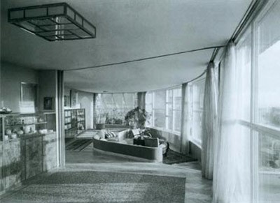 Photograph of the interior of villa for E. Liska, Ostrava, 1935–36; architect Lubomír Šlapeta