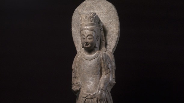Standing Bodhisattva, 550-577. Northern Qi Dynasty, Xiangtanghan Style. S3514, Cat. 16.