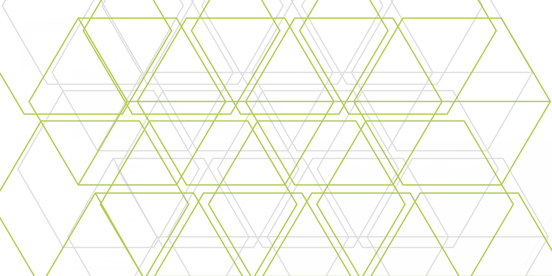 graphic illustration with green and grey interlocking triangular shapes
