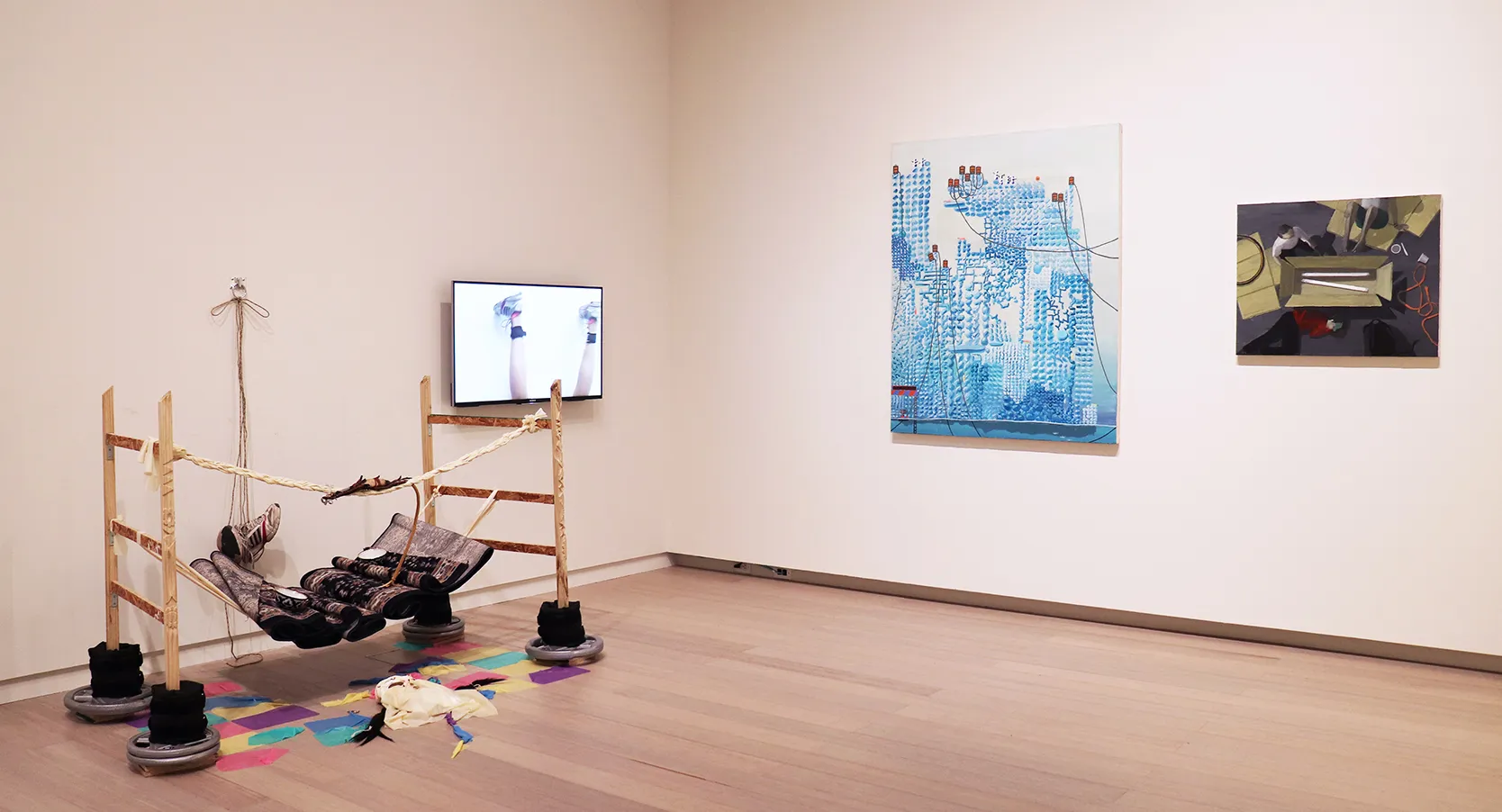 Installation view of the 2019 First-Year MFA Exhibition, on view at the Wallach Art Gallery, Columbia University March 29 – April 14, 2019. Photograph by Eddie José Bartolomei.