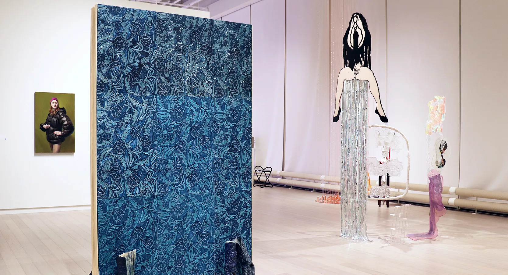 Installation view of the 2019 First-Year MFA Exhibition, on view at the Wallach Art Gallery, Columbia University March 29 – April 14, 2019. Photograph by Eddie José Bartolomei.