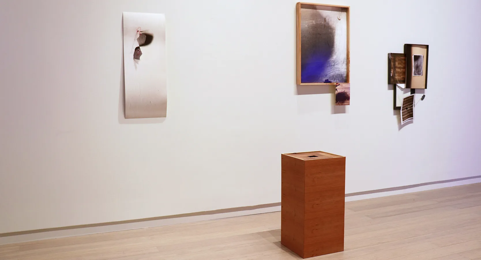 Installation view of the 2019 First-Year MFA Exhibition, on view at the Wallach Art Gallery, Columbia University March 29 – April 14, 2019. Photograph by Eddie José Bartolomei.