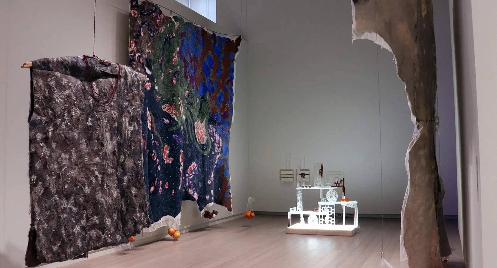 Installation view of the 6th floor 2019 MFA Thesis Exhibition, on view at the Wallach Art Gallery, Columbia University April 27 – May 26, 2019. Photograph by Eddie José Bartolomei. Courtesy the Wallach Art Gallery.