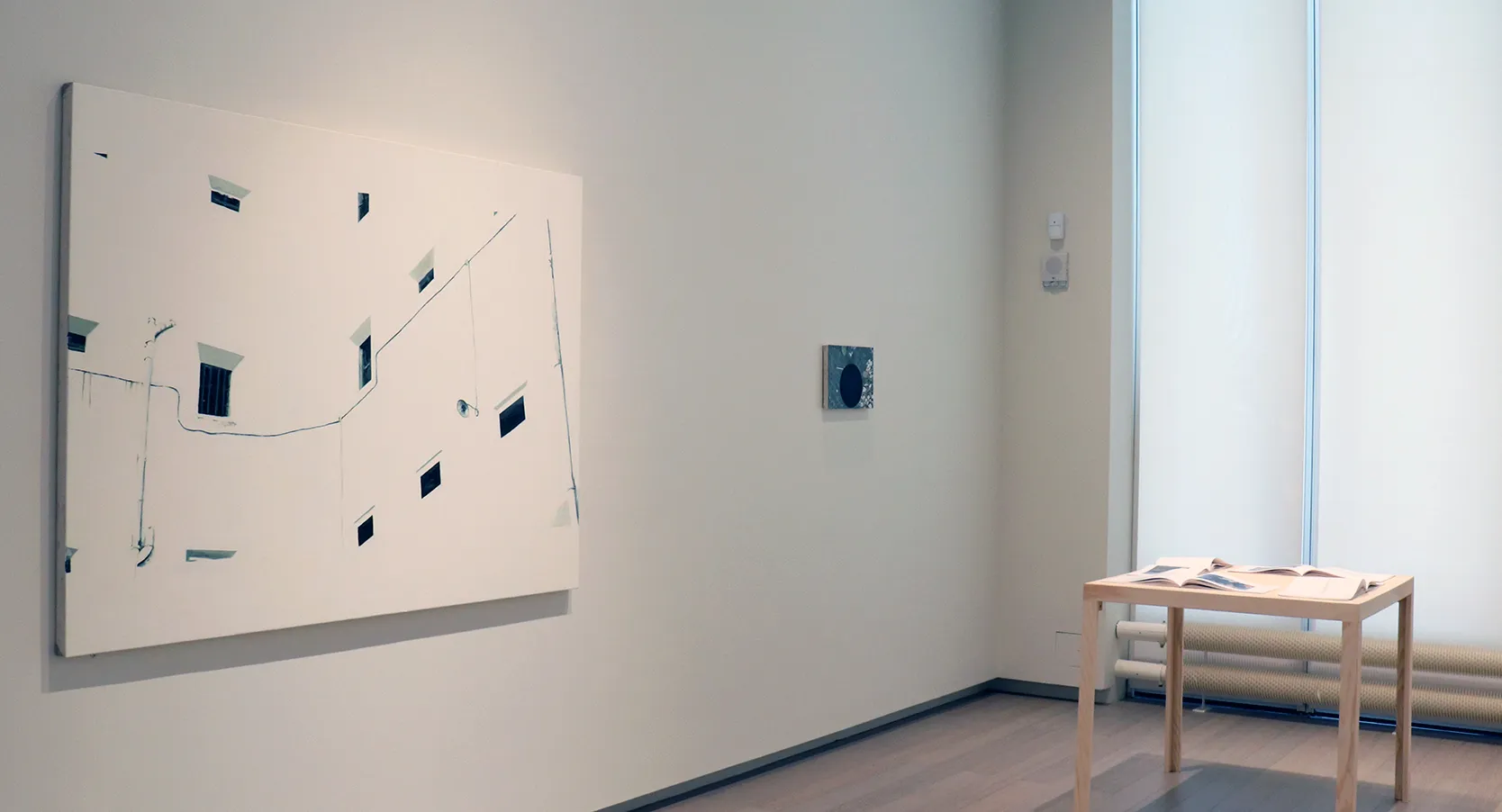 Installation view of the 6th floor 2019 MFA Thesis Exhibition, on view at the Wallach Art Gallery, Columbia University April 27 – May 26, 2019. Photograph by Eddie José Bartolomei. Courtesy the Wallach Art Gallery.