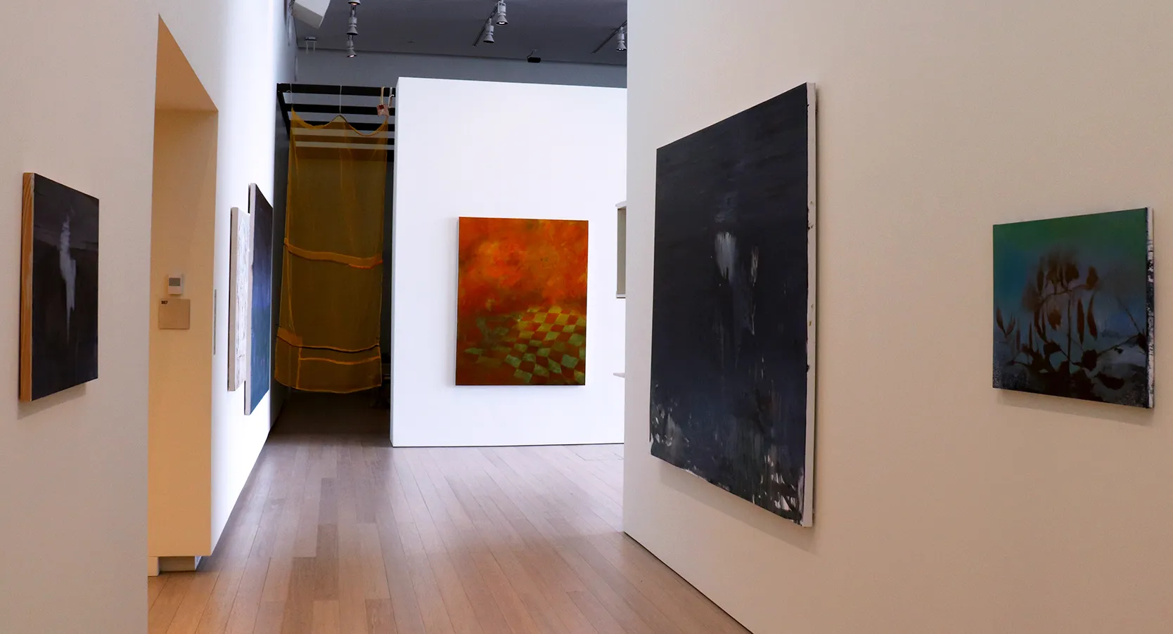 Installation view of the 6th floor 2019 MFA Thesis Exhibition, on view at the Wallach Art Gallery, Columbia University April 27 – May 26, 2019. Photograph by Eddie José Bartolomei. Courtesy the Wallach Art Gallery.