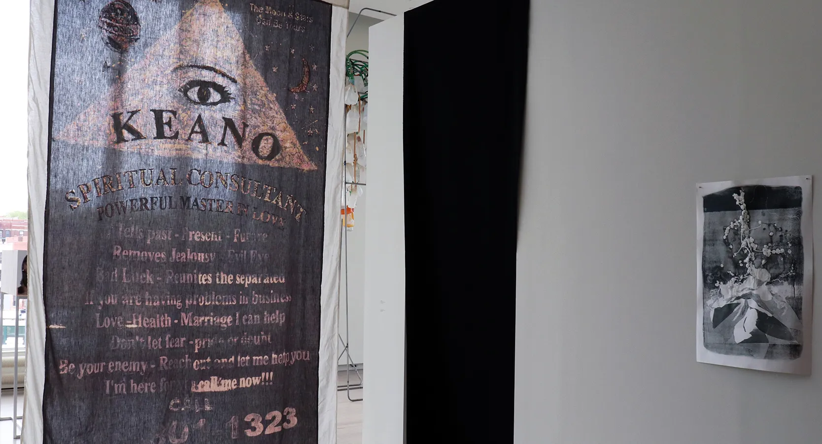 Installation view of the 6th floor 2019 MFA Thesis Exhibition, on view at the Wallach Art Gallery, Columbia University April 27 – May 26, 2019. Photograph by Eddie José Bartolomei. Courtesy the Wallach Art Gallery.