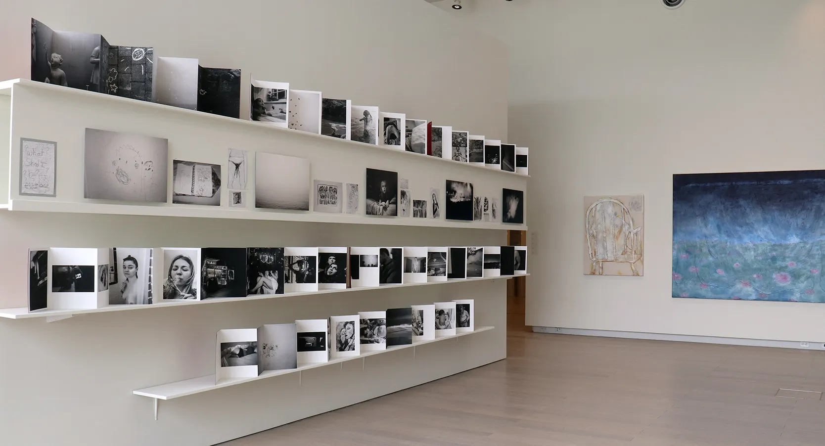 Installation view of the 6th floor 2019 MFA Thesis Exhibition, on view at the Wallach Art Gallery, Columbia University April 27 – May 26, 2019. Photograph by Eddie José Bartolomei. Courtesy the Wallach Art Gallery.