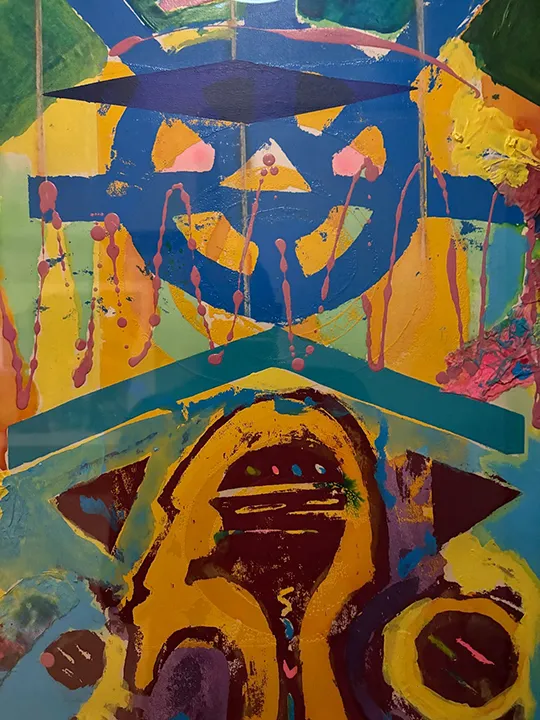 Ademola Olugebefola, Sketches of Spain: for Miles Davis and Gil Evans, 1995. Limited edition serigraph, luma ink, acrylic paint, and collage, 30 × 22 in. 