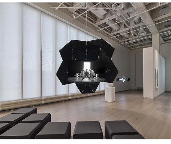 Installation view of Angela Su: Melencolia, on view at the Wallach Art Gallery February 2 - March 10, 2024. Photograph by Olympia Shannon.
