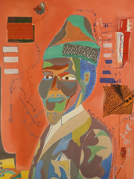 Armando Alleyne, "Thelonious Monk," 2000. Acrylic on rag paper, 30 x 22 in.
