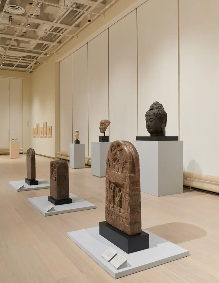 Installation view of the exhibition "What Is the Use of Buddhist Art?", on view at the Wallach Art Gallery, Columbia University December 4, 2021-March 12, 2022.