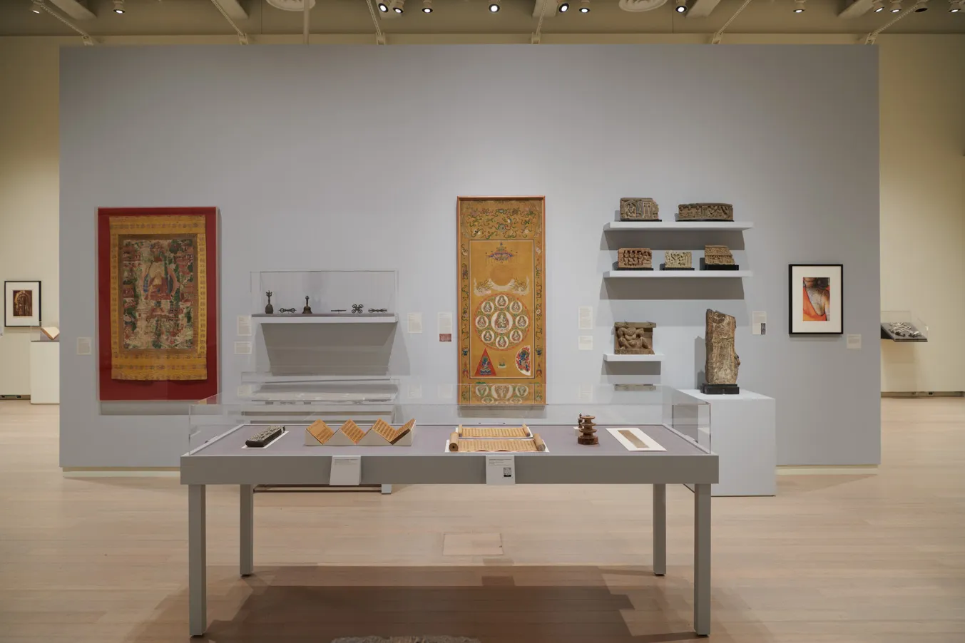 Installation view of the exhibition "What Is the Use of Buddhist Art?", on view at the Wallach Art Gallery, Columbia University December 4, 2021-March 12, 2022.