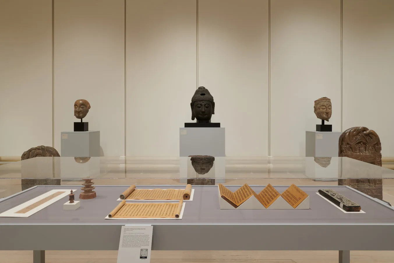 Installation view of the exhibition "What Is the Use of Buddhist Art?", on view at the Wallach Art Gallery, Columbia University December 4, 2021-March 12, 2022.
