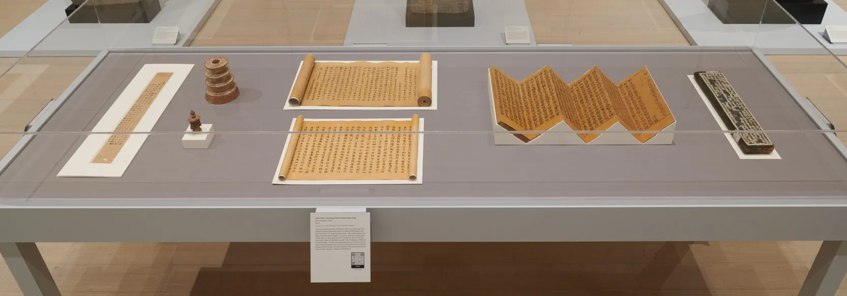 Installation view of the exhibition "What Is the Use of Buddhist Art?", on view at the Wallach Art Gallery, Columbia University December 4, 2021-March 12, 2022.