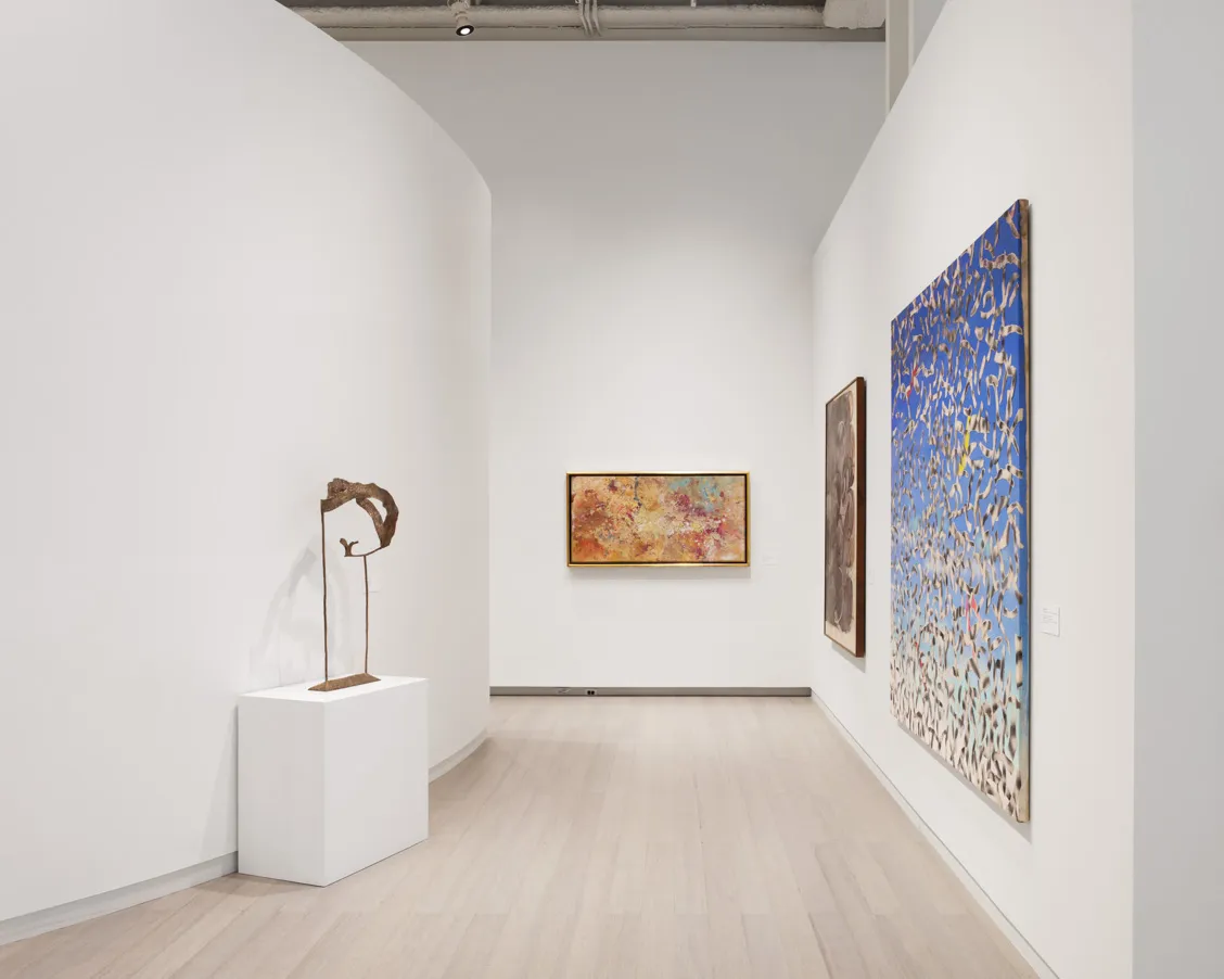 Installation view of the exhibition "Dead Lecturer / distant relative: Notes from the Woodshed 1950-1980" curated by Genji Amino. On view at the Wallach Art Gallery, Columbia University, July 9 - October 1, 2022.