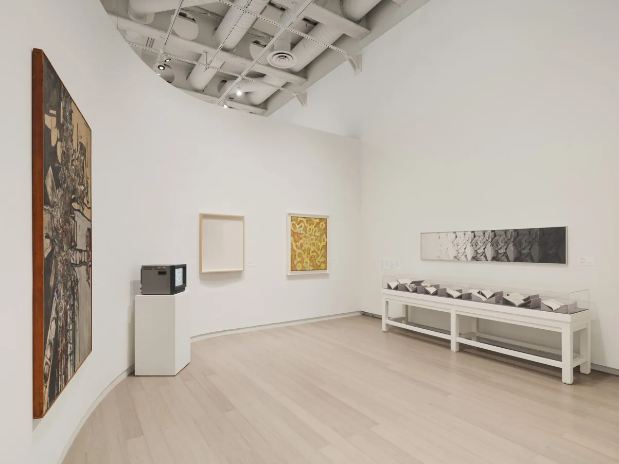 Installation view of the exhibition "Dead Lecturer / distant relative: Notes from the Woodshed 1950-1980" curated by Genji Amino. On view at the Wallach Art Gallery, Columbia University, July 9 - October 1, 2022.