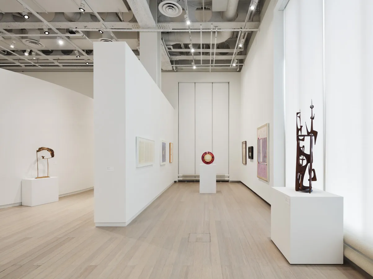 Installation view of the exhibition "Dead Lecturer / distant relative: Notes from the Woodshed 1950-1980" curated by Genji Amino. On view at the Wallach Art Gallery, Columbia University, July 9 - October 1, 2022.