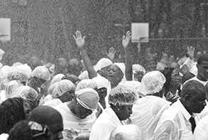 "Holy Water" from the series Baptized by Firehose, 2021 by Lisa DuBois