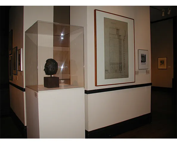 Installation view of the exhibition "Ely Jacques Kahn, Architect: From Beaux-Arts to Modernism in New York" curated by Jewel Stern, John A. Stuart, and Janet Parks. On view at the Wallach Art Gallery, Columbia University, September 27 - December 9, 2006.