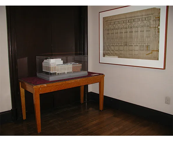 Installation view of the exhibition "Ely Jacques Kahn, Architect: From Beaux-Arts to Modernism in New York" curated by Jewel Stern, John A. Stuart, and Janet Parks. On view at the Wallach Art Gallery, Columbia University, September 27 - December 9, 2006.