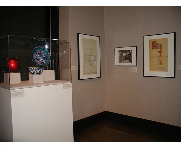 Installation view of the exhibition "Ely Jacques Kahn, Architect: From Beaux-Arts to Modernism in New York" curated by Jewel Stern, John A. Stuart, and Janet Parks. On view at the Wallach Art Gallery, Columbia University, September 27 - December 9, 2006.