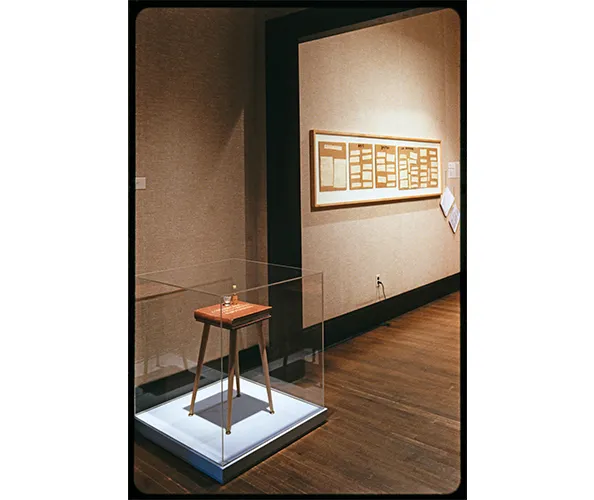 Installation view from the exhibition “Experiments in the Everyday: Allan Kaprow and Robert Watts—Events, Objects, Documents” on view at the Wallach Art Gallery, Columbia University, from October 6 - December 11, 1999.