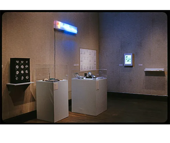 Installation view from the exhibition “Experiments in the Everyday: Allan Kaprow and Robert Watts—Events, Objects, Documents” on view at the Wallach Art Gallery, Columbia University, from October 6 - December 11, 1999.