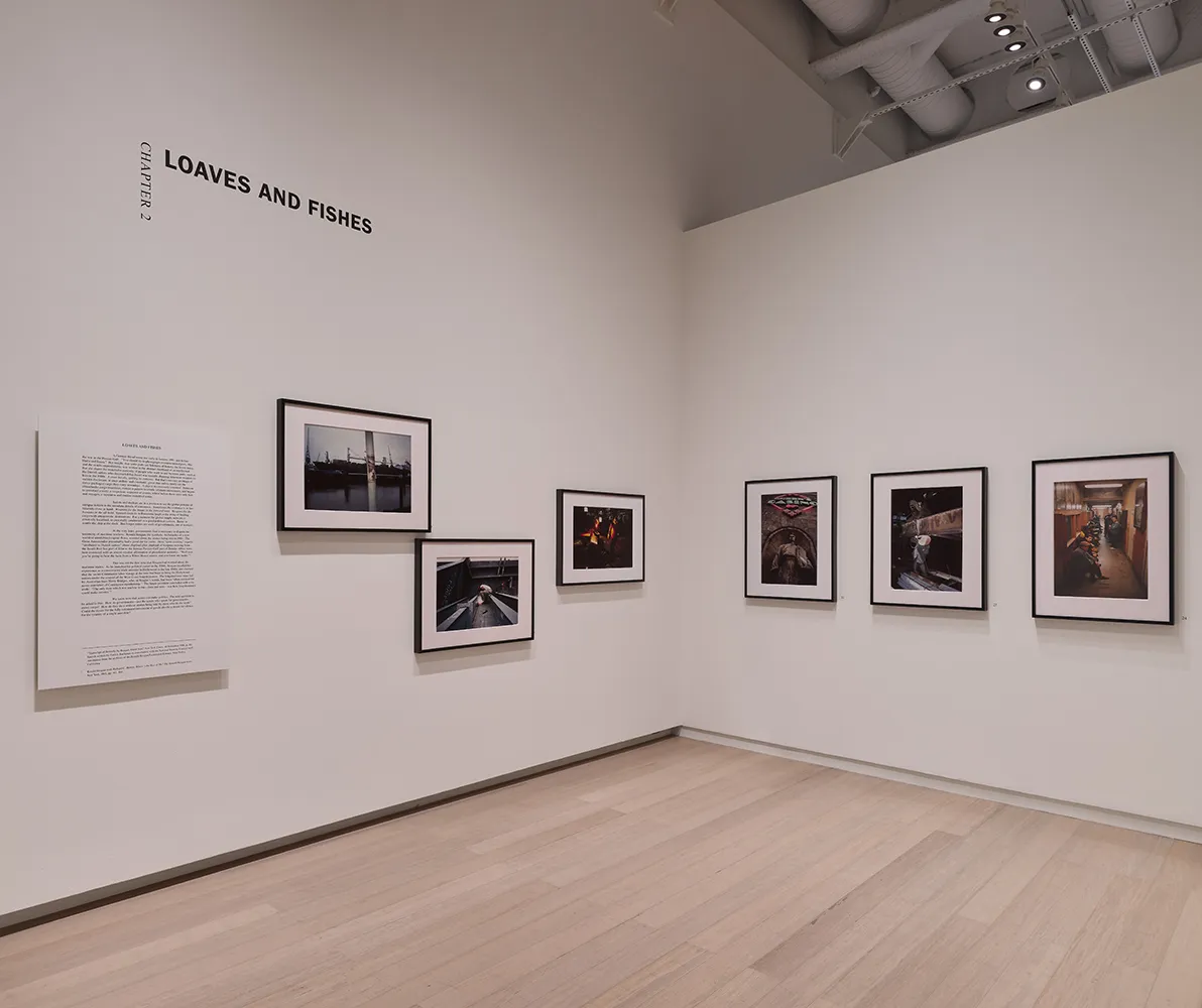 Installation view of “Allan Sekula: Fish Story,” on view at the Wallach Art Gallery from October 2 to December 20, 2026. Photograph by Olympia Shannon.