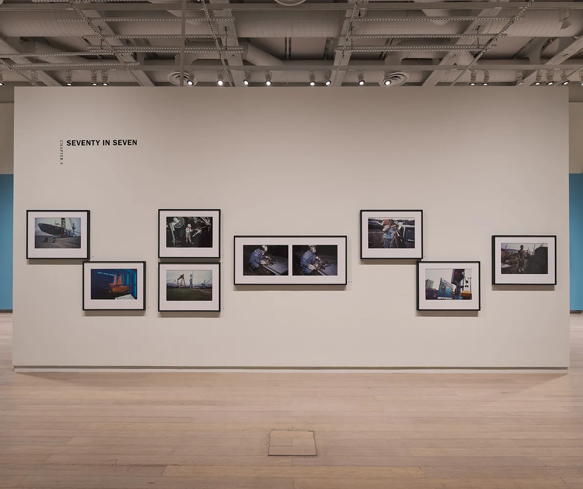 Installation view of “Allan Sekula: Fish Story,” on view at the Wallach Art Gallery from October 2 to December 20, 2026. Photograph by Olympia Shannon.