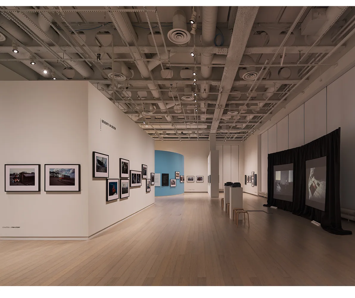 Installation view of “Allan Sekula: Fish Story,” on view at the Wallach Art Gallery from October 2 to December 20, 2026. Photograph by Olympia Shannon.