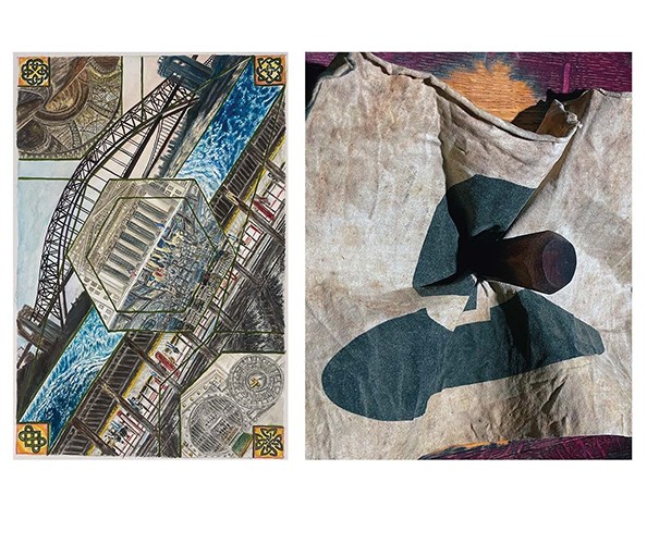 Left to Right: Garret Ball, Exchange, 2023 and Cal Siegel, Untitled, 2023, courtesy of the artists Garret Ball, Exchange, 2023 and Cal Siegel, Untitled, 2023, courtesy of the artists