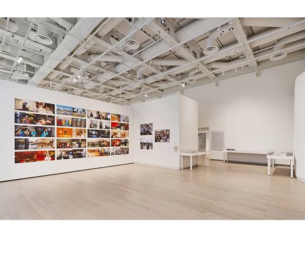 Installation view of "Looking for Ourselves: Gauri Gill’s The Americans, 2000–2007" on view at the Wallach Art Gallery March 23–April 7, 2024. Photograph by Olympia Shannon. Courtesy the Wallach Art Gallery.