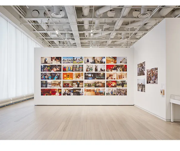 Installation view of "Looking for Ourselves: Gauri Gill’s The Americans, 2000–2007" on view at the Wallach Art Gallery March 23–April 7, 2024. Photograph by Olympia Shannon. Courtesy the Wallach Art Gallery.