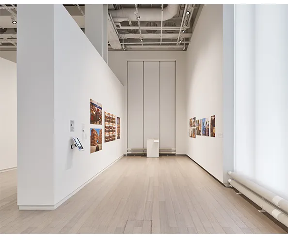 Installation view of "Looking for Ourselves: Gauri Gill’s The Americans, 2000–2007" on view at the Wallach Art Gallery March 23–April 7, 2024. Photograph by Olympia Shannon. Courtesy the Wallach Art Gallery.