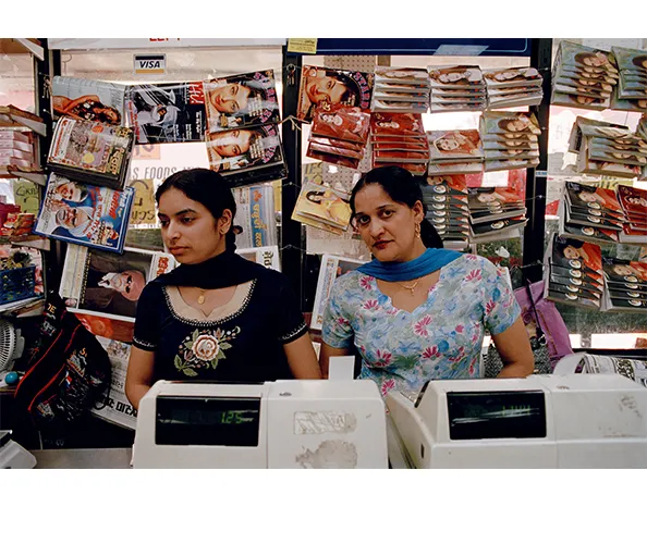 Gauri Gill, Indian grocery store in Queens, New York 2004 from The Americans, 2000-2007. Archival pigment print, 27 x 40 in.