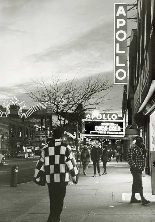 Lenore Browne, Holiday Lights in Harlem, 2009, printed 2025. Gelatin silver print, 14 x 11 in.