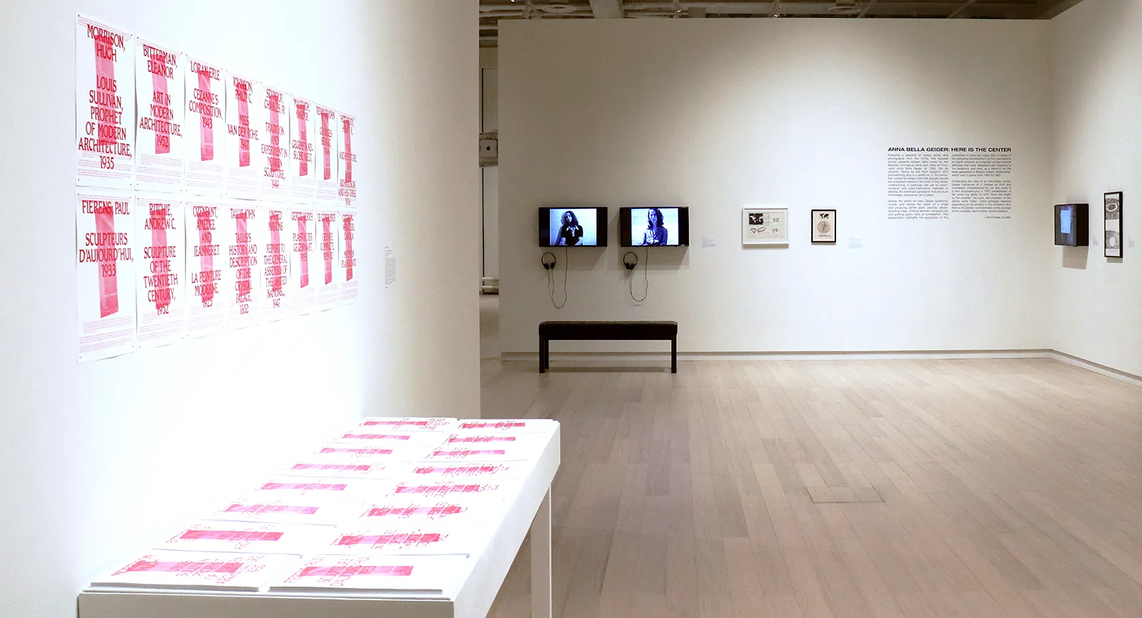 Installation view of the 2018 presentation of "MODA Curates" on view at the Wallach Art Gallery, Columbia University March 24–April 8, 2018. Photo by Eddie Bartolomei.