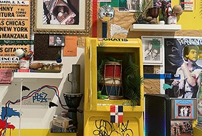 Detail of "Musica Dominicana in NYC: An Archival Revision Board," 2022 by Carlos Jesus Martinez-Dominguez/FEEGZ